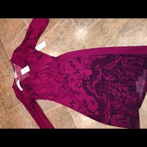 Leota wrap magenta dress